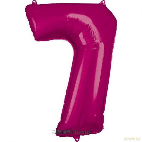 Balon foliowy cyfra 7 różowa 57x86 cm