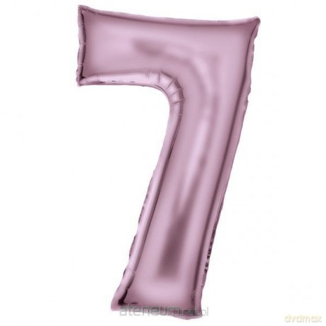 Balon foliowy cyfra 7 satynowa pastelowy róż 86 cm
