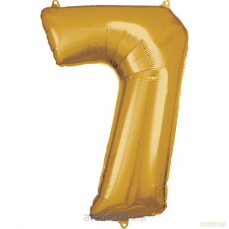 Balon foliowy cyfra 7 złota 57x86 cm