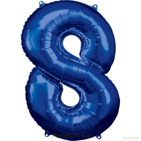 Balon foliowy cyfra 8 niebieska 57x86 cm