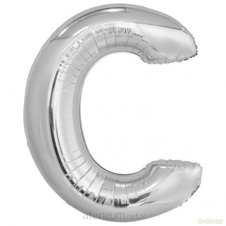 Balon foliowy litera C srebrna 69,5x86 cm