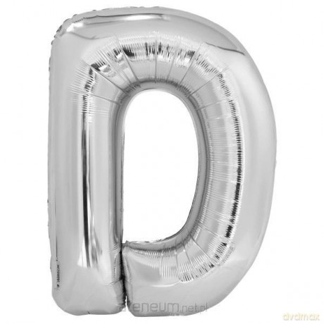 Balon foliowy litera D srebrna 62x86 cm