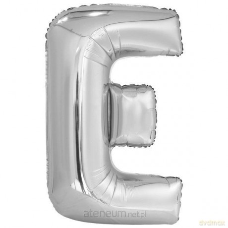 Balon foliowy litera E srebrna 56,5x86 cm