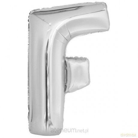 Balon foliowy litera F srebrna 54,5x86 cm
