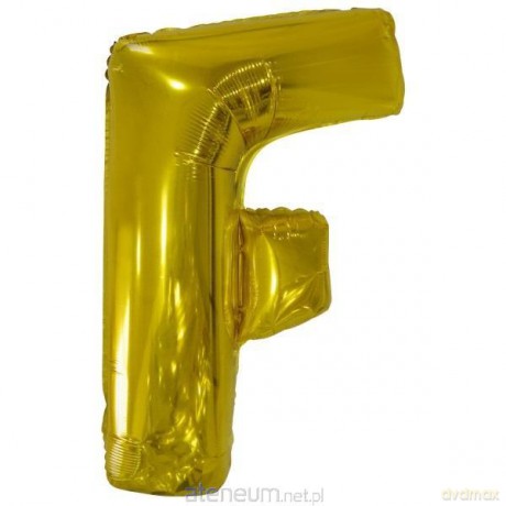 Balon foliowy litera F złota 54,5x86 cm