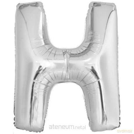 Balon foliowy litera H srebrna 67x86 cm