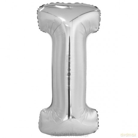 Balon foliowy litera I srebrna 40.5x86 cm