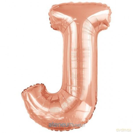 Balon foliowy litera J różowe złoto 58x86 cm