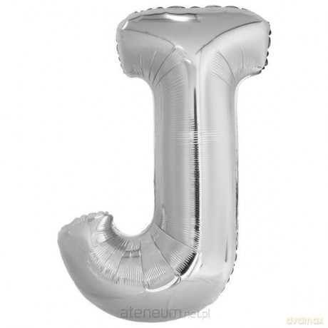 Balon foliowy litera J srebrna 58x86 cm