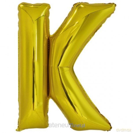 Balon foliowy litera K złota 63,5x86 cm