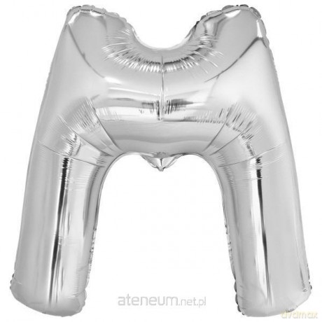 Balon foliowy litera M srebrna 69,5x86 cm