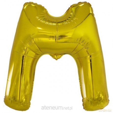 Balon foliowy litera M złota 69,5x86 cm