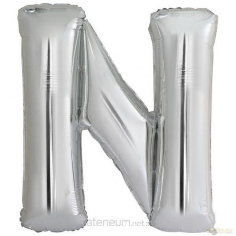 Balon foliowy litera N srebrna 79x86 cm