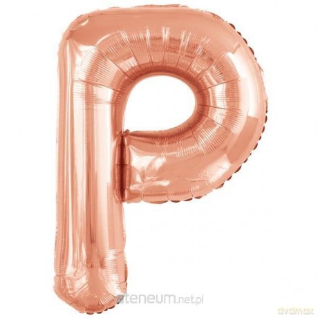 Balon foliowy litera P różowe złoto 60,5x86 cm