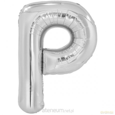 Balon foliowy litera P srebrna 60,5x86 cm