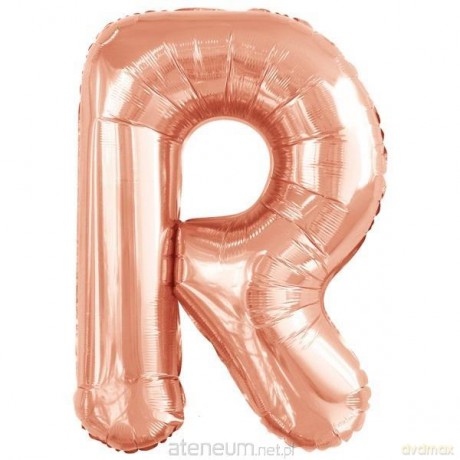Balon foliowy litera R różowe złoto 60,5x86 cm
