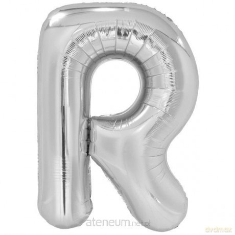 Balon foliowy litera R srebrna 60,5x86 cm