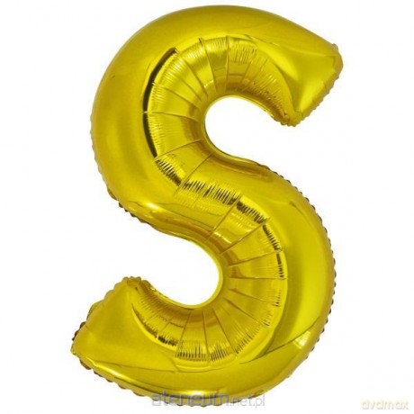 Balon foliowy litera S złota 55x86 cm