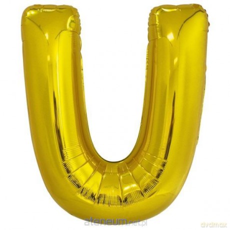 Balon foliowy litera U złota 65,5x86 cm