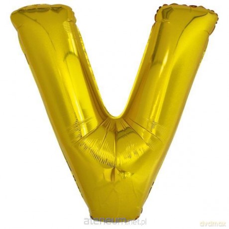 Balon foliowy litera V złota 78x86 cm