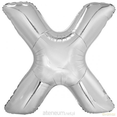Balon foliowy litera X srebrna 81x86 cm