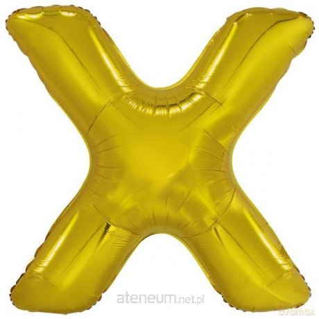 Balon foliowy litera X złota 81x86 cm
