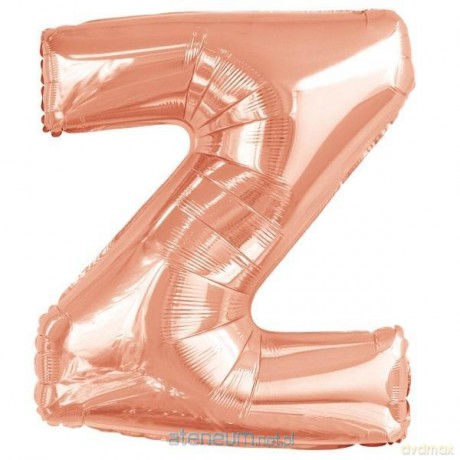 Balon foliowy litera Z różowe złoto 60x86 cm