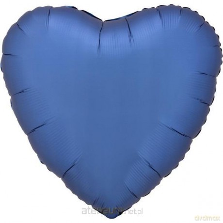 Balon foliowy Lustre Azure niebieski serce 43 cm
