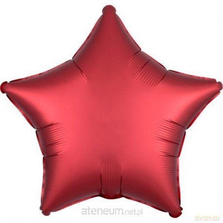 Balon foliowy Lustre Dark czerwony gwiazda 48 cm
