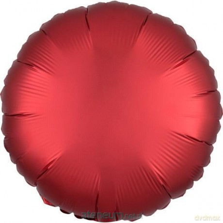 Balon foliowy Lustre Dark czerwony okrągły 43 cm
