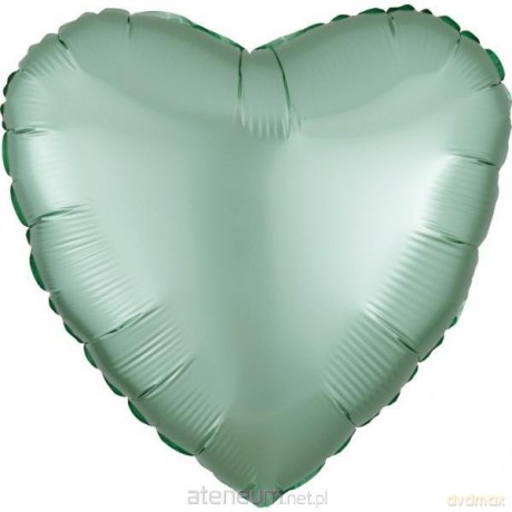 Balon foliowy Lustre Mint Green serce luzem 43 cm
