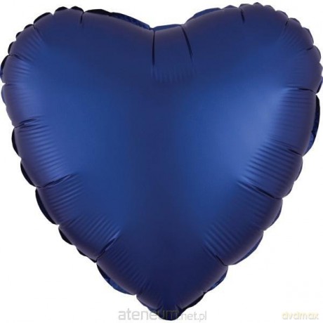 Balon foliowy Lustre Navy niebieski serce 43 cm