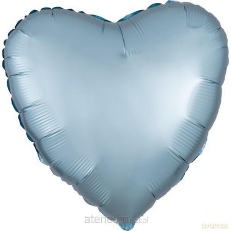 Balon foliowy Lustre Pastel niebieski serce 43 cm