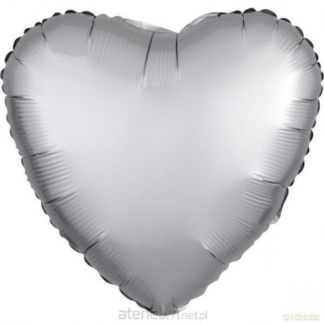 Balon foliowy Lustre srebrny serce 43 cm