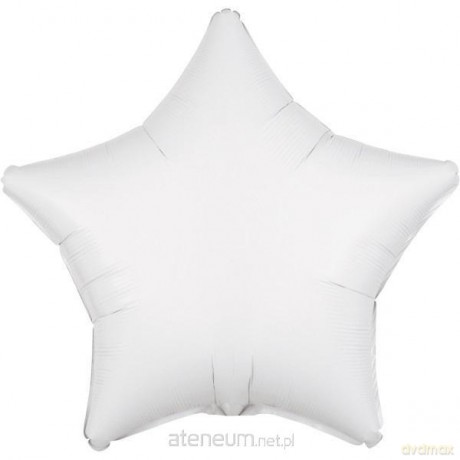 Balon foliowy metalik biały gwiazda luzem 48 cm