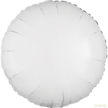 Balon foliowy metalik biały okrągły 43 cm