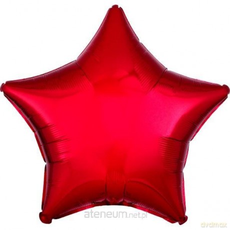 Balon foliowy metalik czerwony gwiazda 48 cm