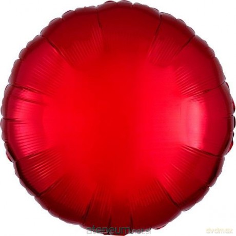Balon foliowy metalik czerwony okrągły luzem 43 cm
