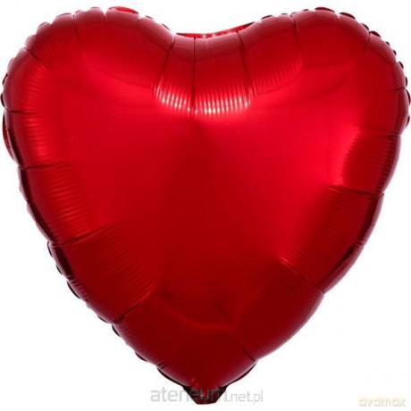 Balon foliowy metalik czerwony serce 43 cm