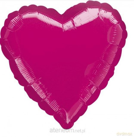 Balon foliowy metalik fuksja serce 43 cm