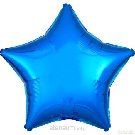 Balon foliowy metalik niebieski gwiazda 48 cm