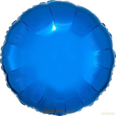 Balon foliowy metalik niebieski okrągły 43 cm