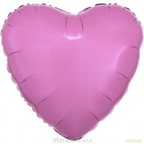 Balon foliowy metalik różowy serce luzem 43 cm