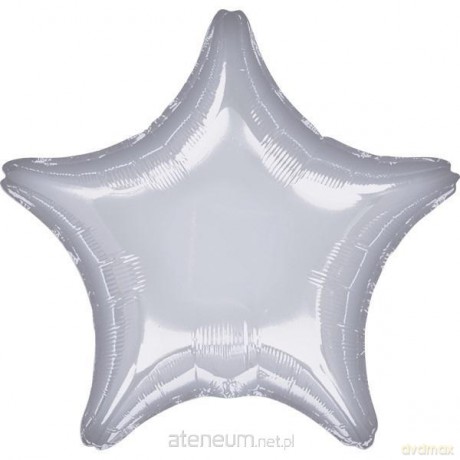 Balon foliowy metalik srebrny gwiazda 48 cm
