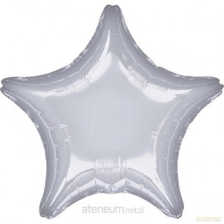 Balon foliowy metalik srebrny gwiazda luzem 48 cm