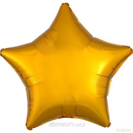 Balon foliowy metalik złoty gwiazda 48 cm