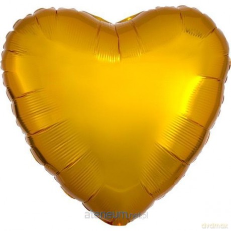 Balon foliowy metalik złoty serce 43 cm