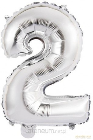 Balon foliowy mini cyfra 2 srebrna 37,5x40 cm