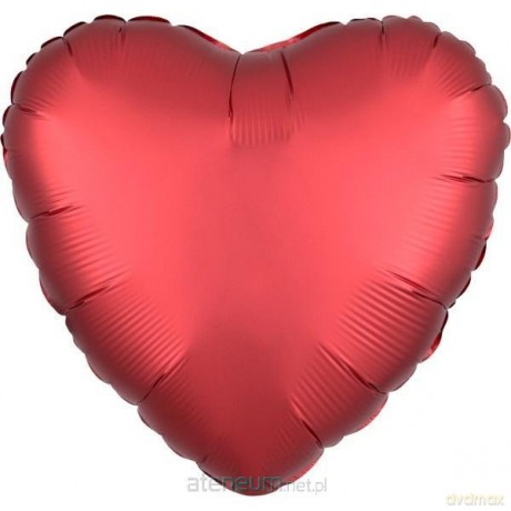 Balon foliowy Silk Lustre Dark czerwony serce luz