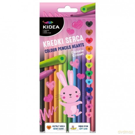 Kredki serca 12 kolorów